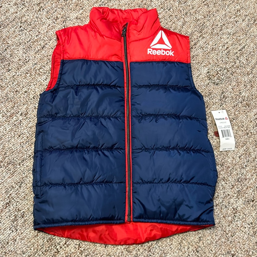 Reebok Bright Navy and Red puffer vest